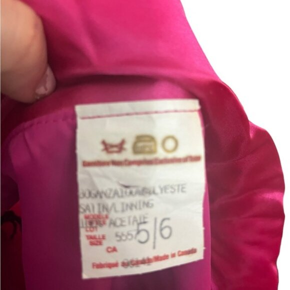 Vintage 80s bright pink Barbie clueless vibes jacket and skirt sheer arms 56 - Picture 7 of 8